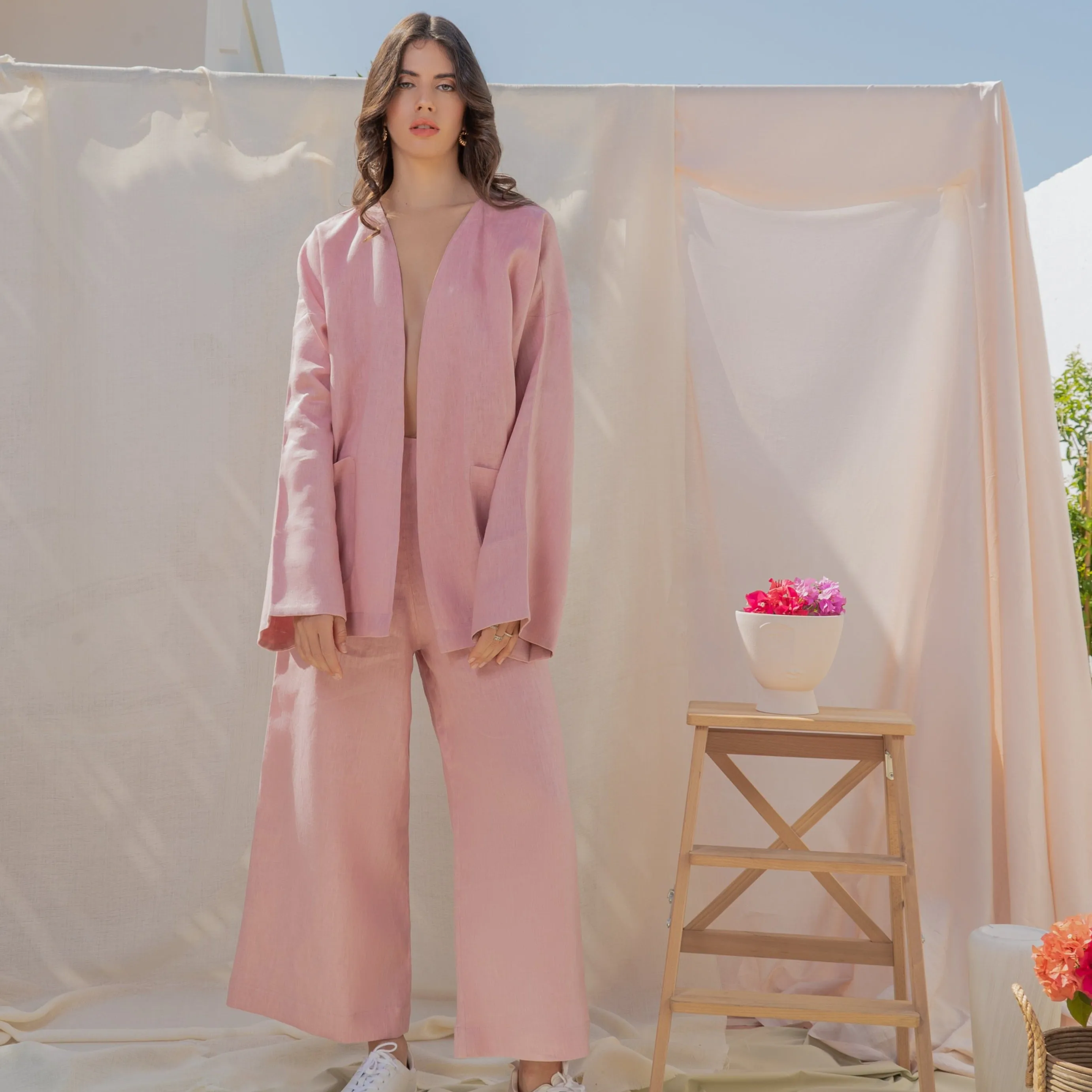 SOPHIA TWO PIECE LINEN SET