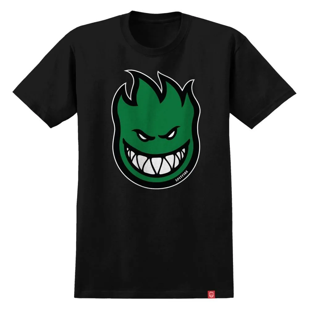 Spitfire T-Shirt Bighead Fill - Black / Green / Black / White Print