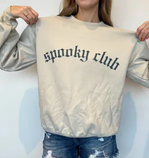 Spooky Club Graphic Sweatshirt- Sand