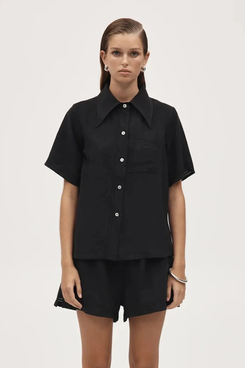Sunny Shirt Black Linen