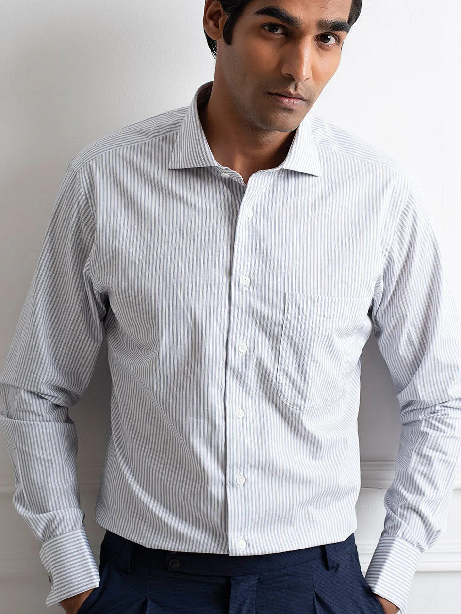 SUPER 90s TWILL STRIPE FRENCH CUFF SHIRT