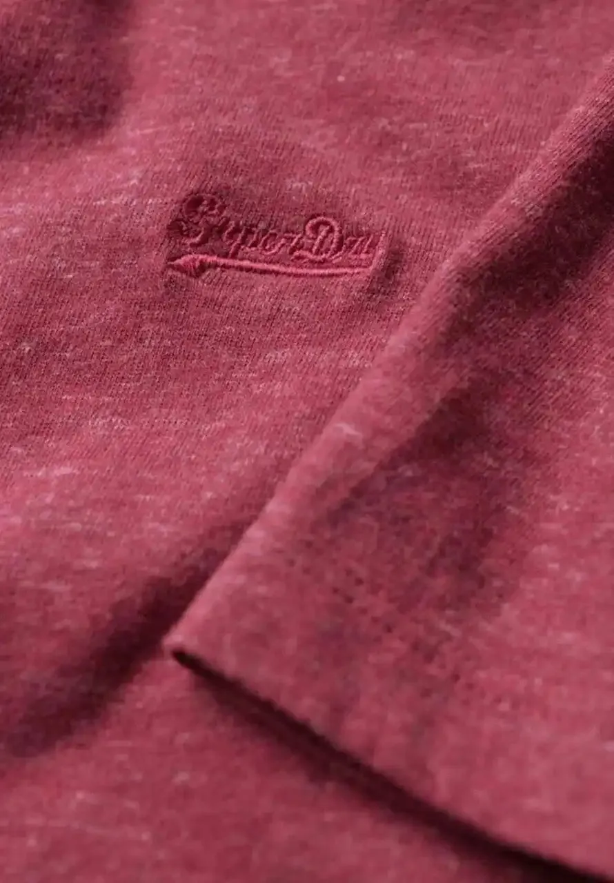 Superdry Mens Vintage Logo Embroidered T-Shirt Berry Red Marl