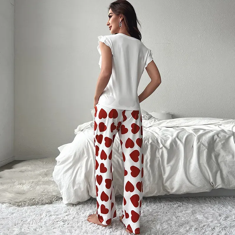 Sweetheart Dreams Heart Print Loungewear Set