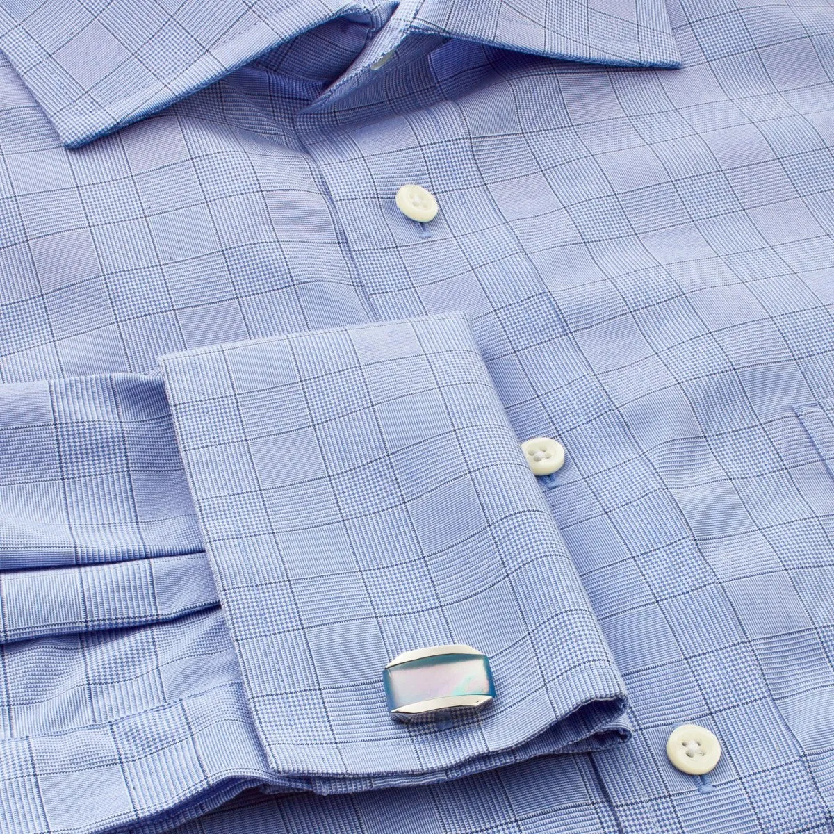 Tateossian Moonlight Crystal Cufflinks, Blue Mother of Pearl