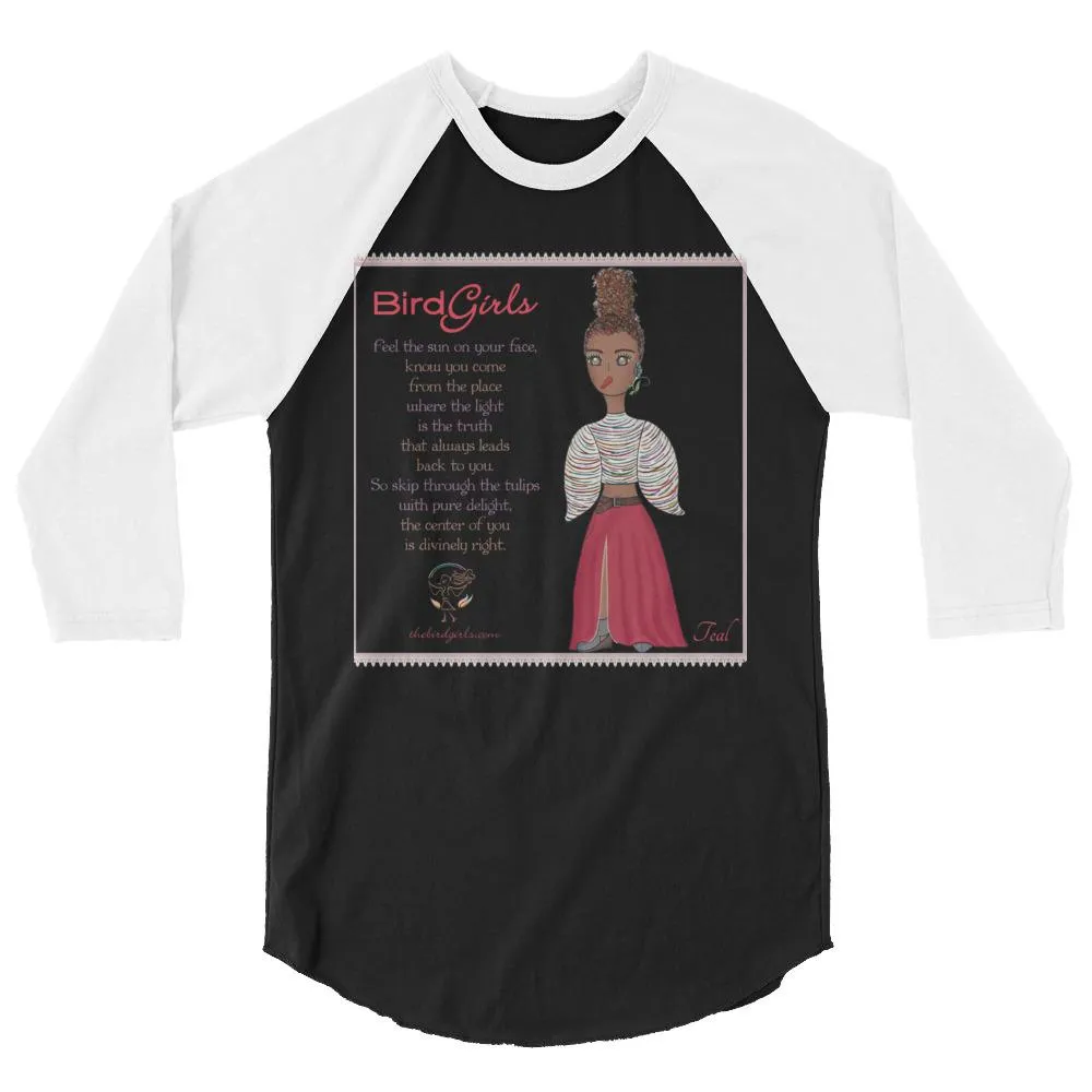 Teal 3/4 sleeve raglan shirt