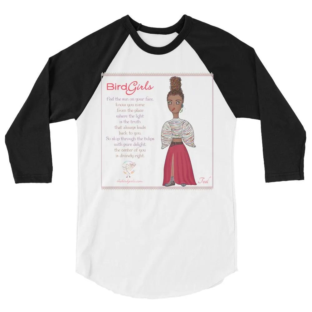 Teal 3/4 sleeve raglan shirt