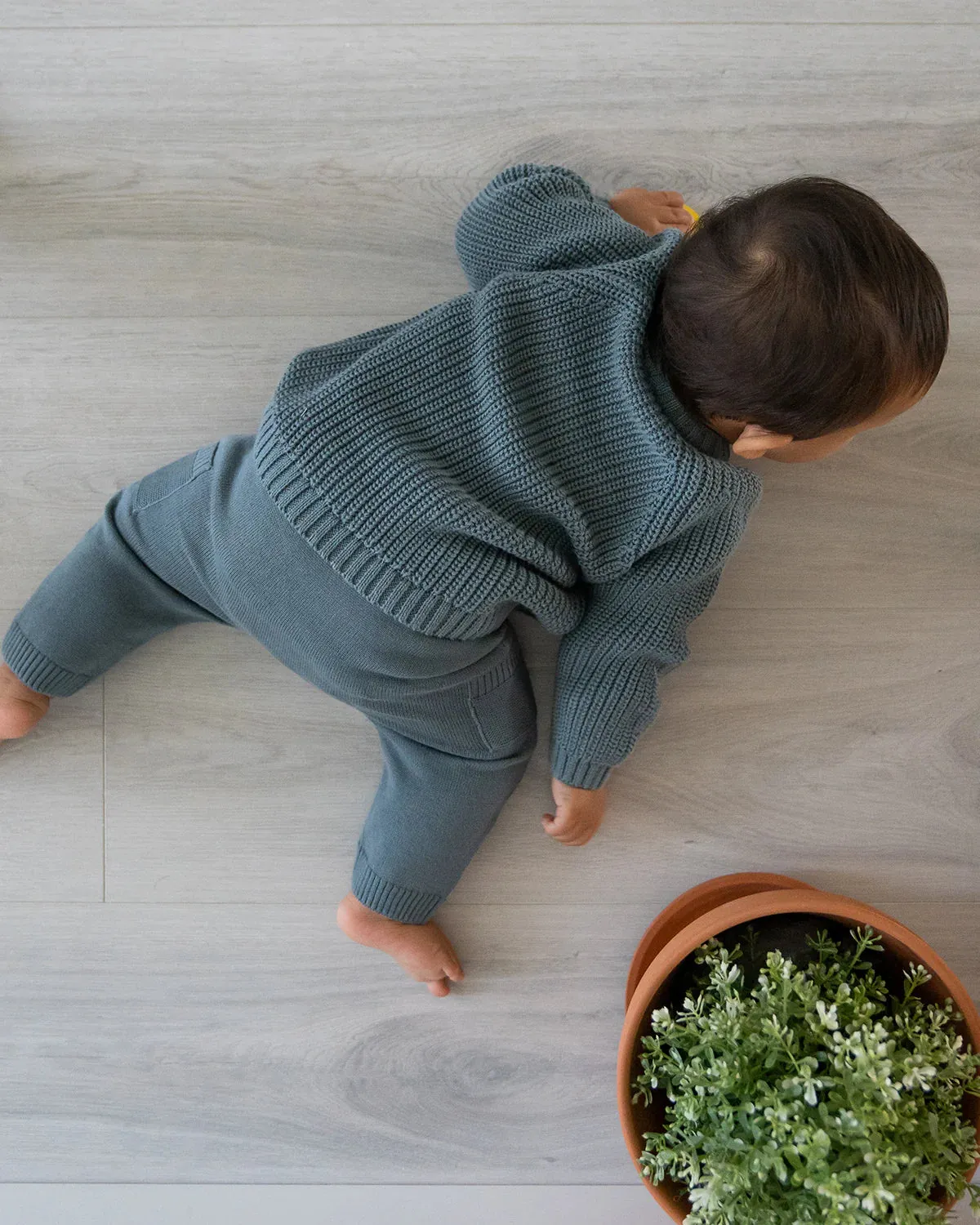 Teal Baby Knit Pants