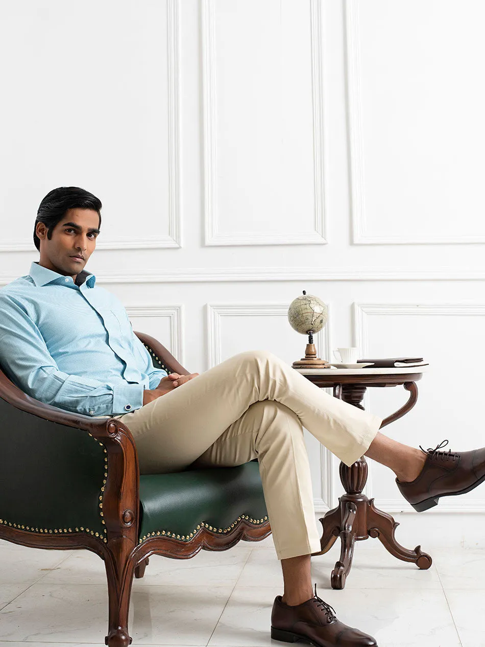 TEAL TENCEL TWILL FRENCH CUFF SHIRT