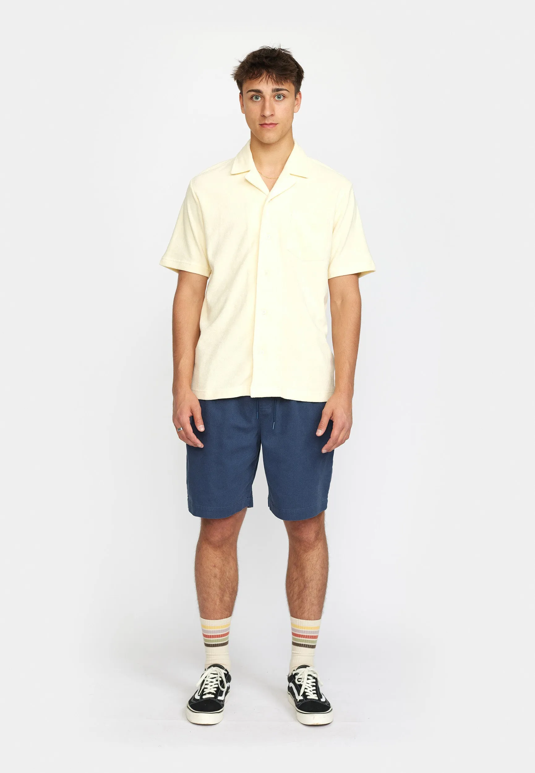 Terry Short-sleeved Cuban Shirt / 3823 - Offwhite