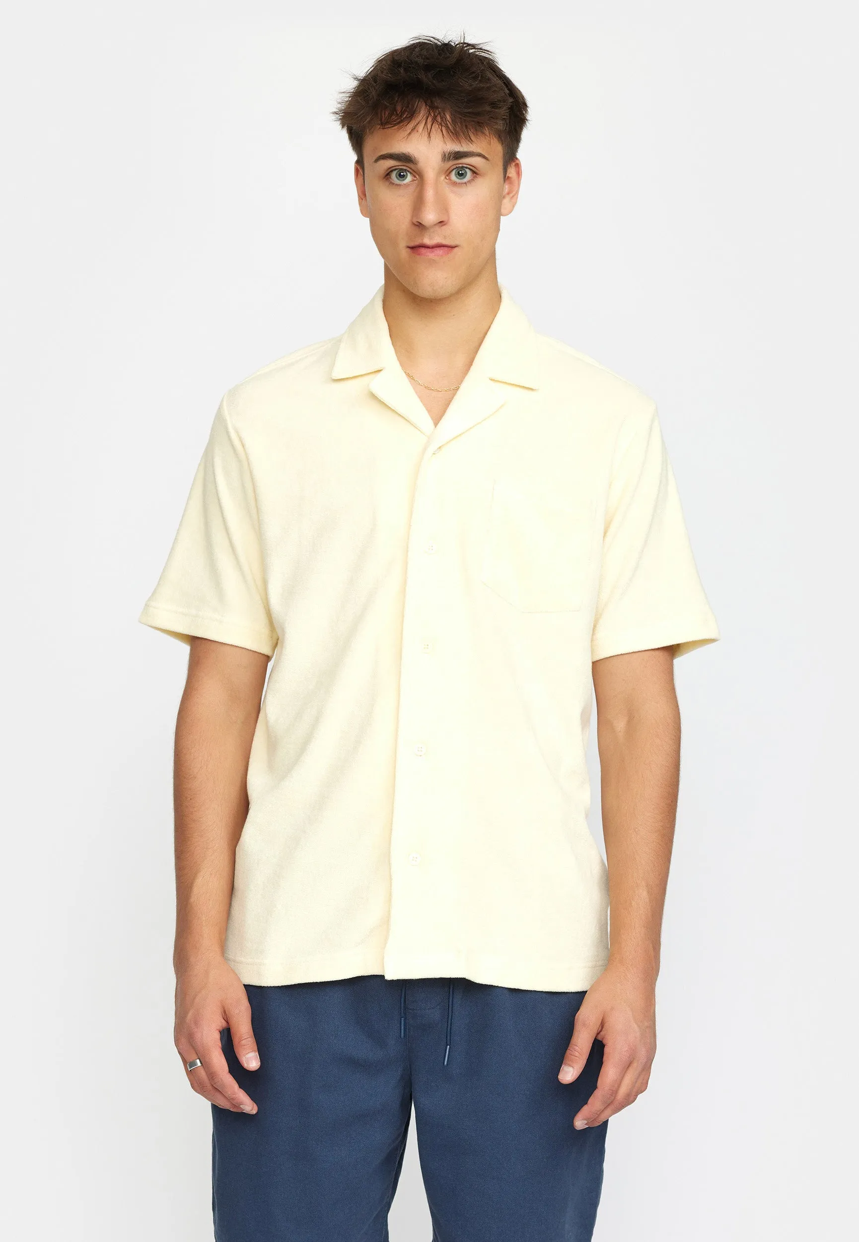 Terry Short-sleeved Cuban Shirt / 3823 - Offwhite