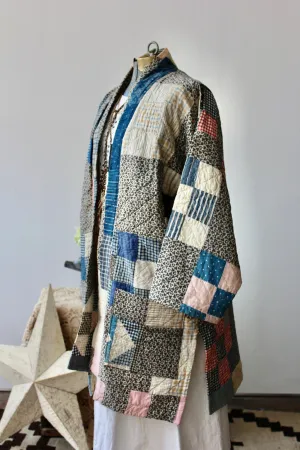 The Highlands Foundry Black Calico Quilt Coat THF35