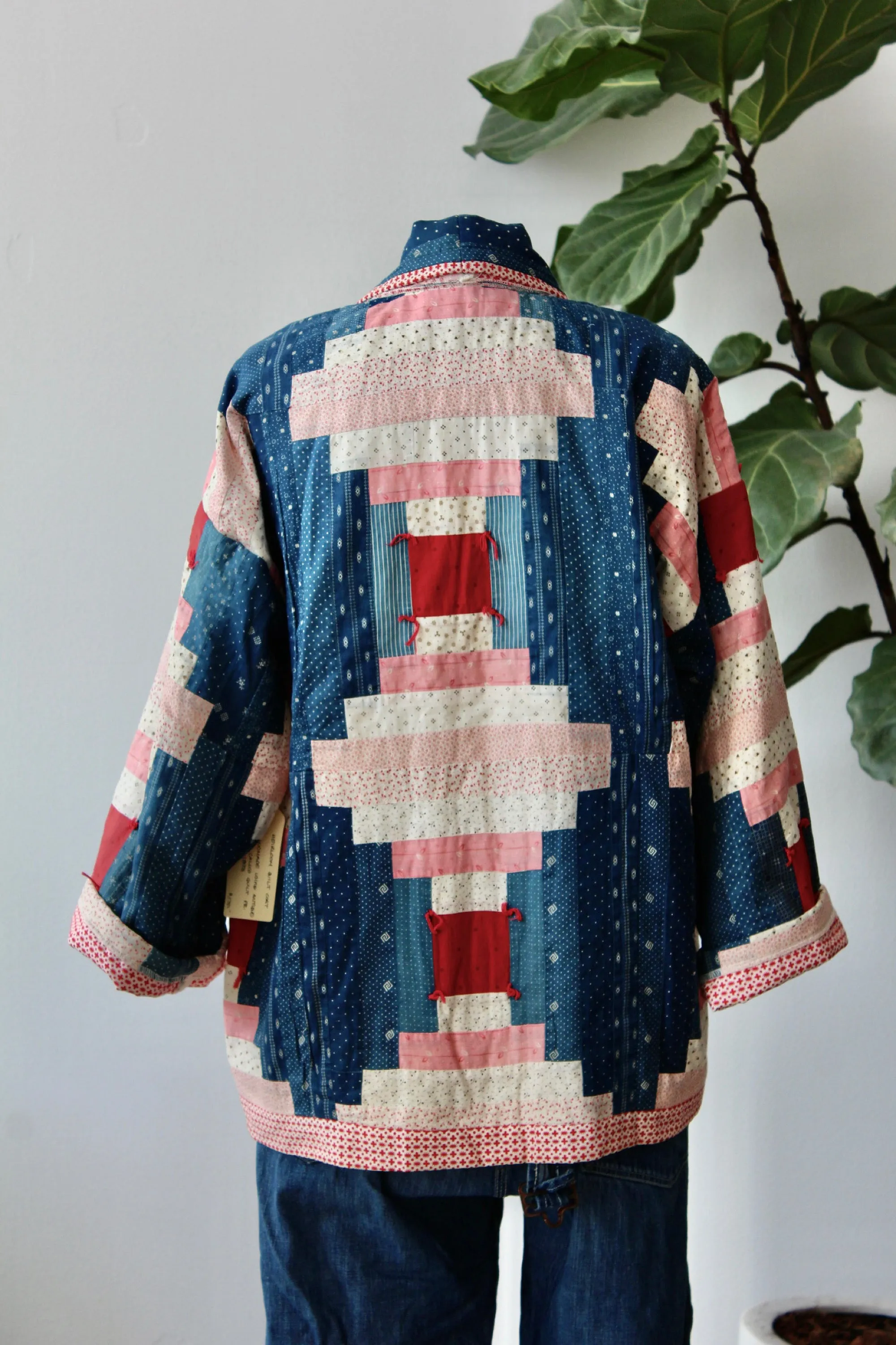 The Highlands Foundry Indigo Log Cabin Quilt Coat THF34