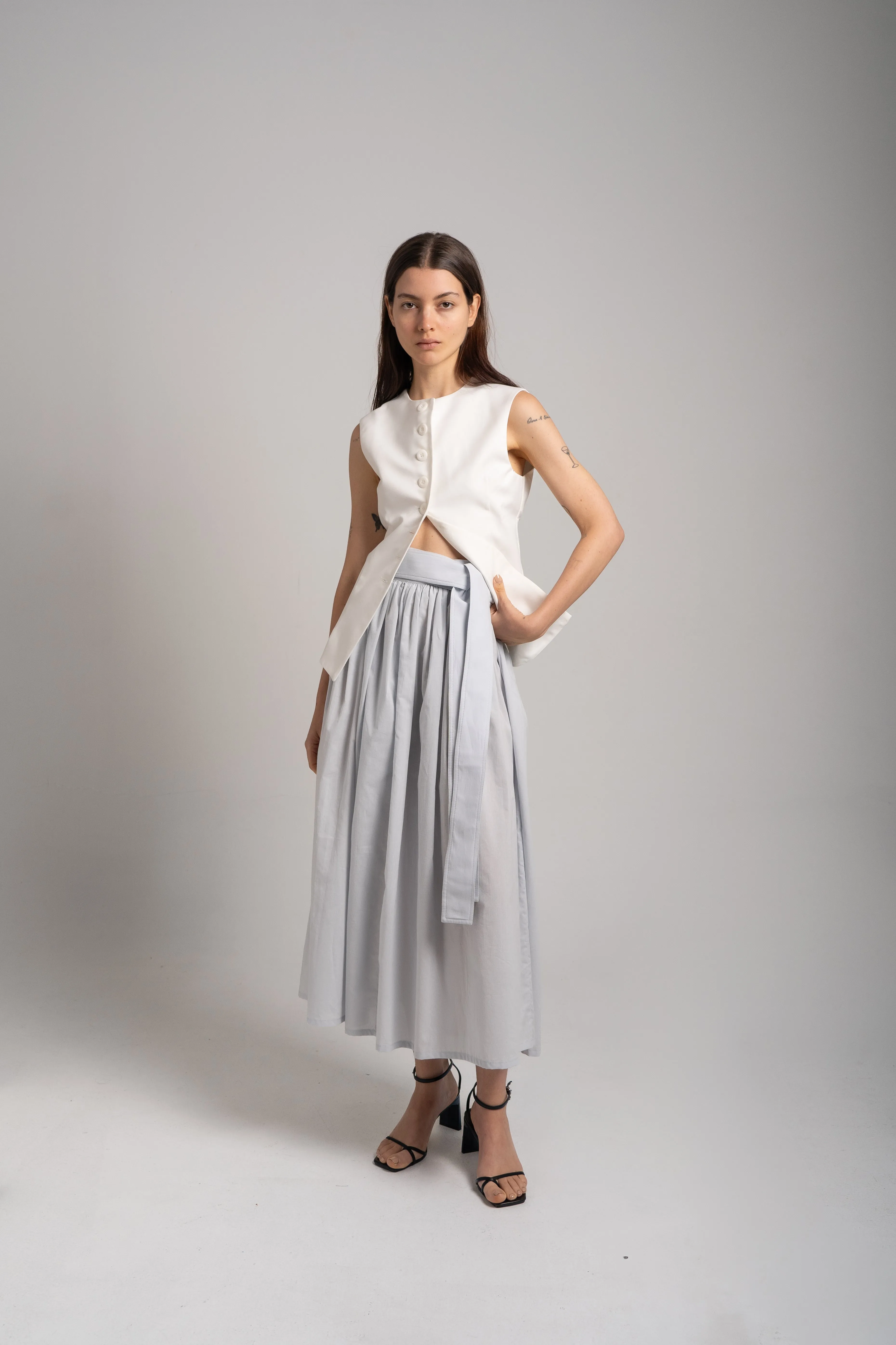 The Midi Skirt in Cotton Voile