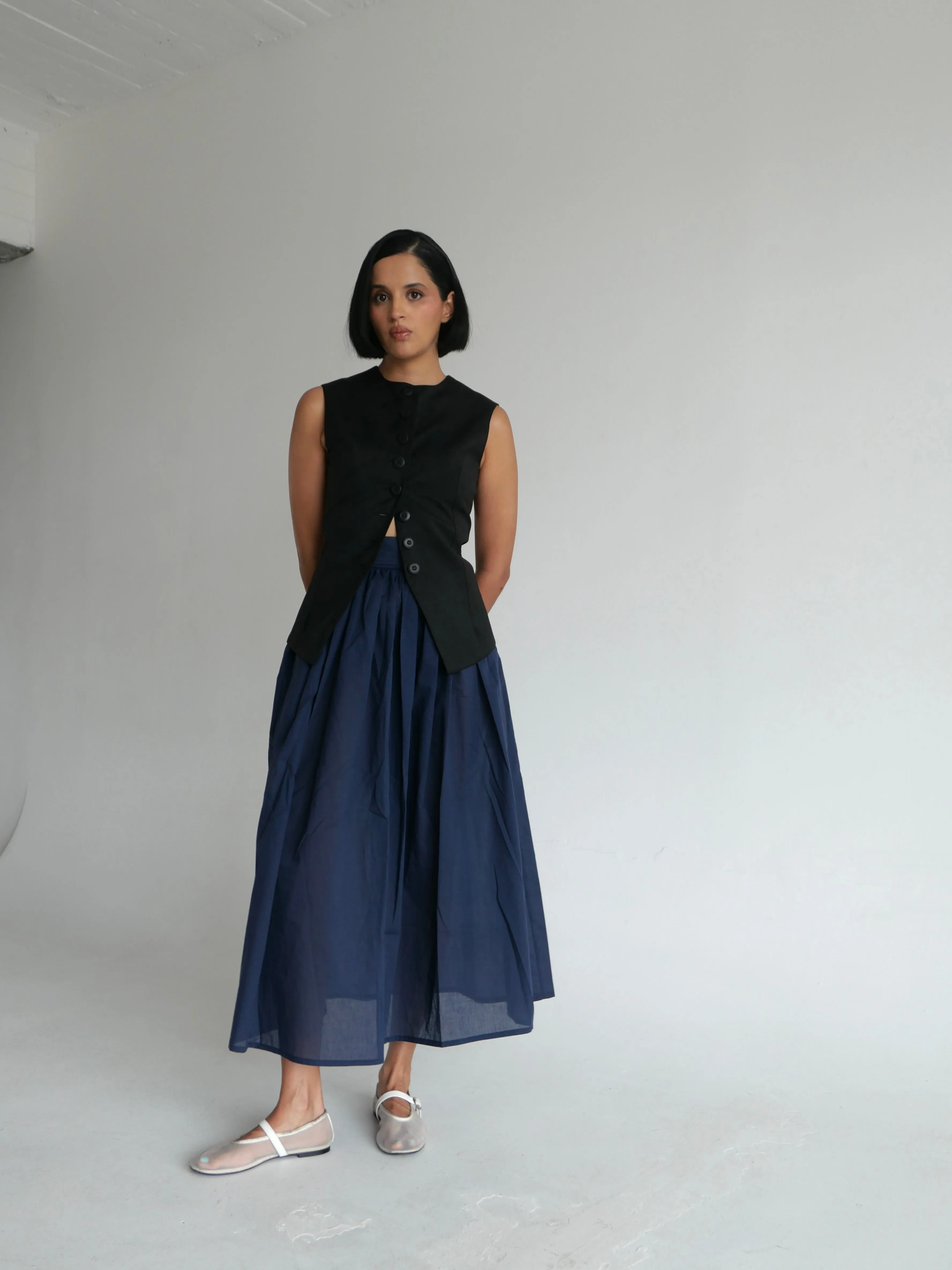 The Midi Skirt in Cotton Voile