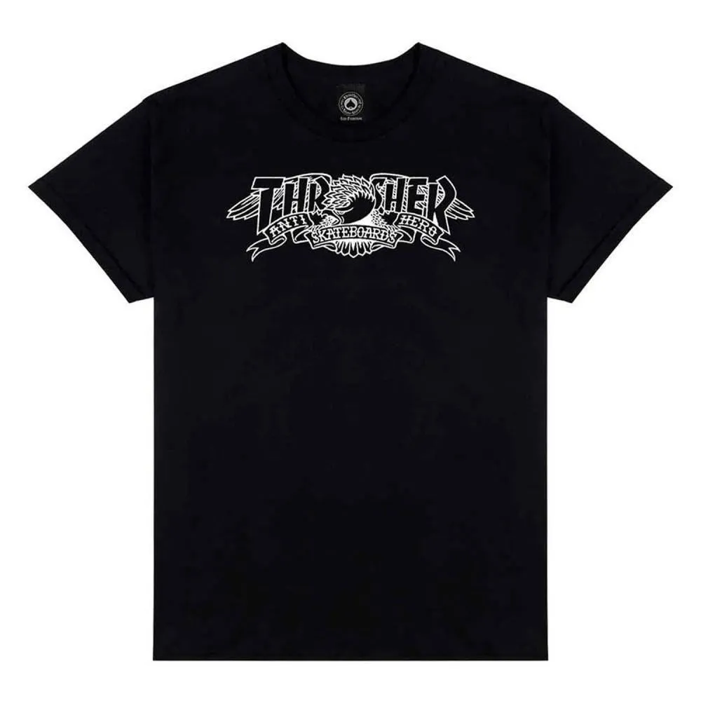 Thrasher X Antihero T-Shirt Mag Banner - Black