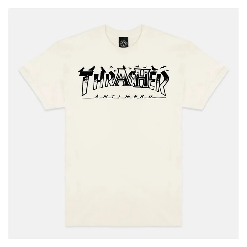 Thrasher X Antihero T-Shirt Pigeon Mag - Natural