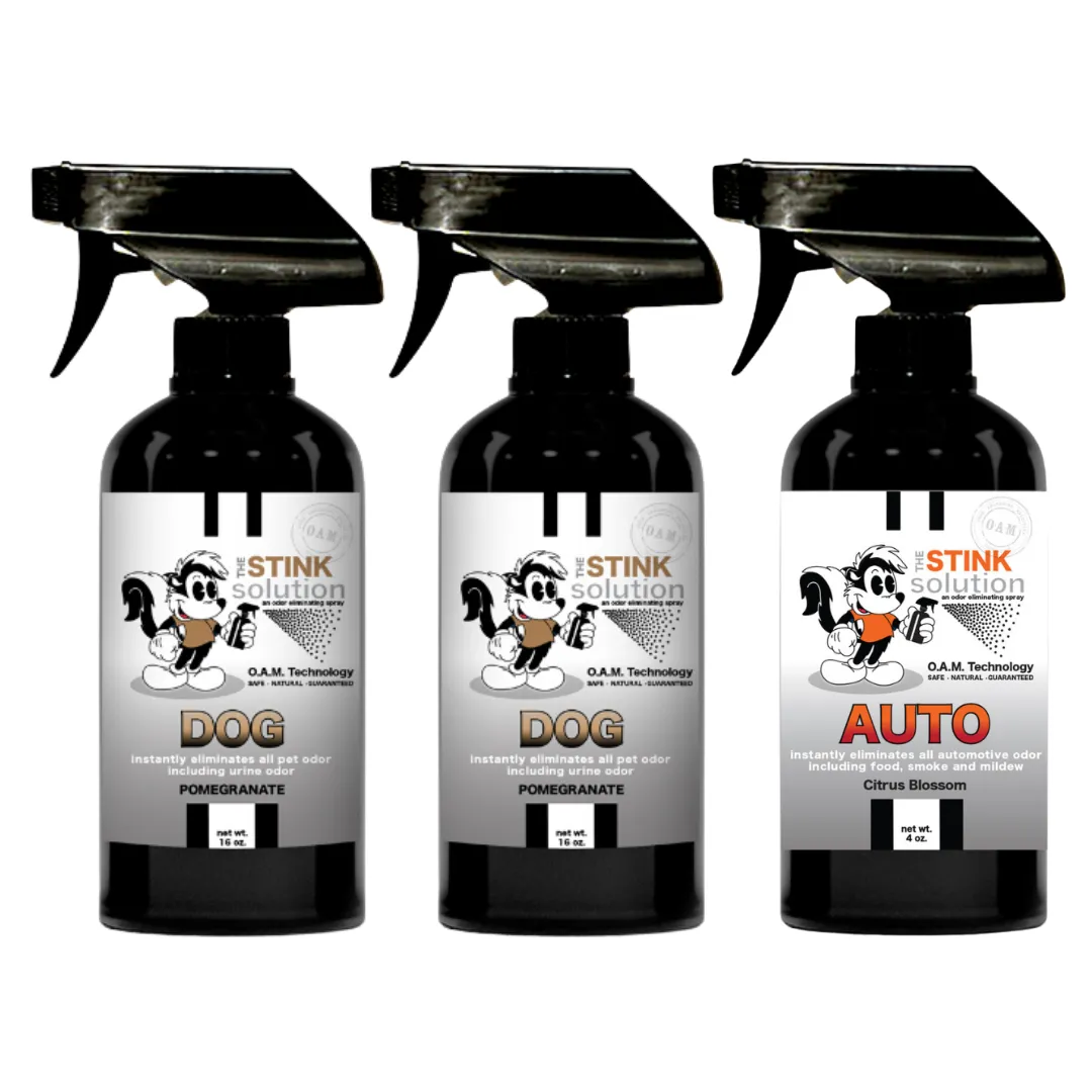 Three Pack - Two Dog Odor Eliminating Sprays   One Spray of Choice 16 oz