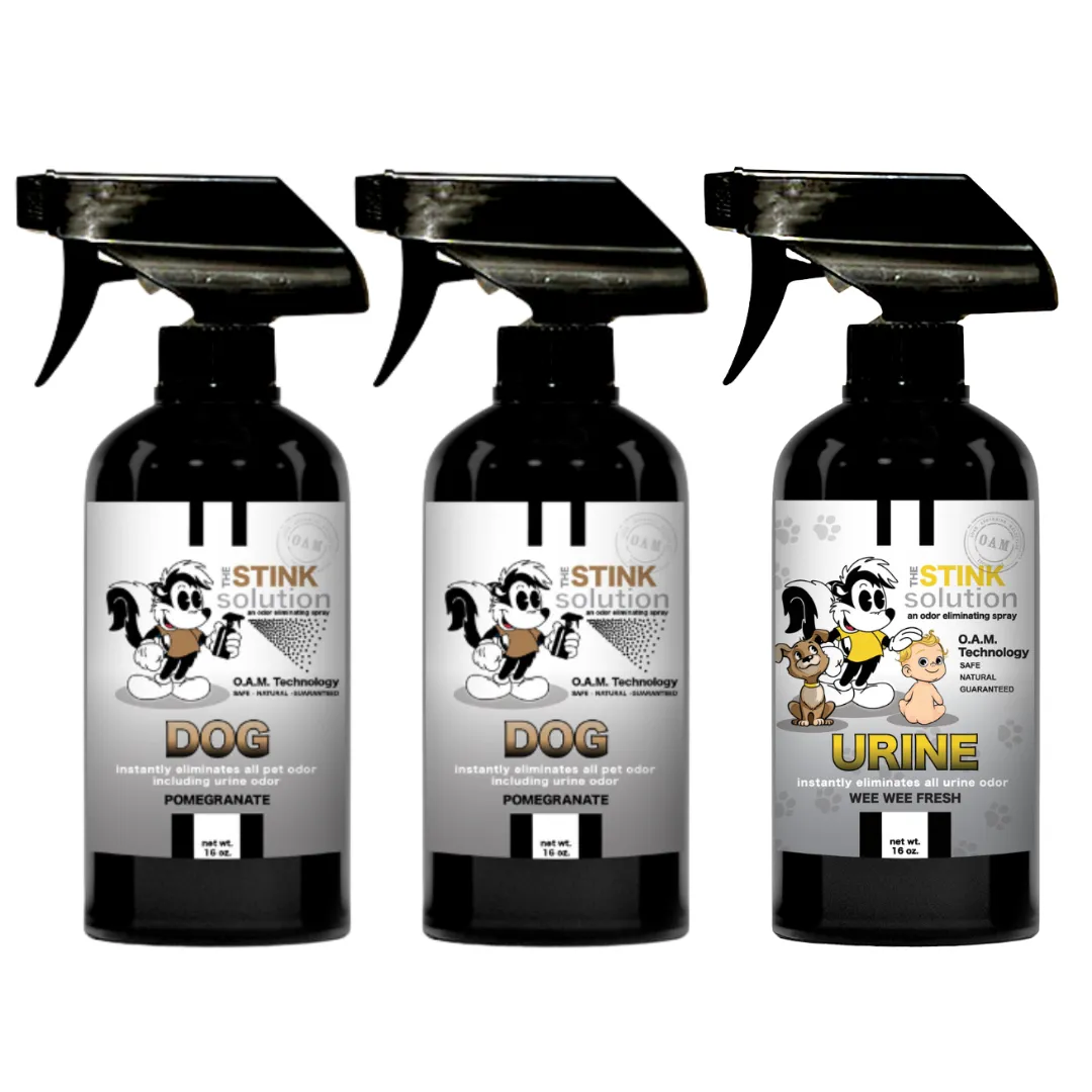 Three Pack - Two Dog Odor Eliminating Sprays   One Spray of Choice 16 oz