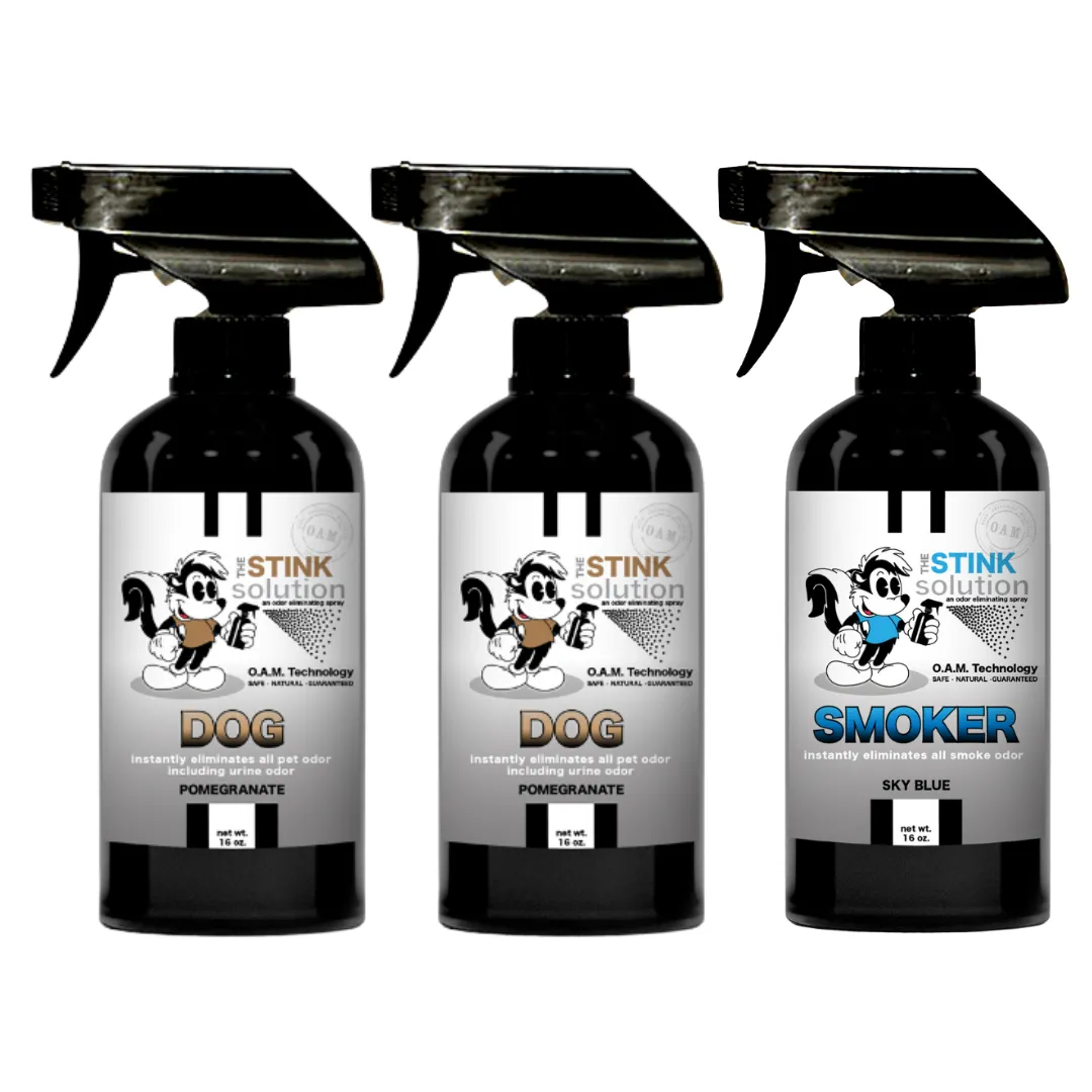 Three Pack - Two Dog Odor Eliminating Sprays   One Spray of Choice 16 oz