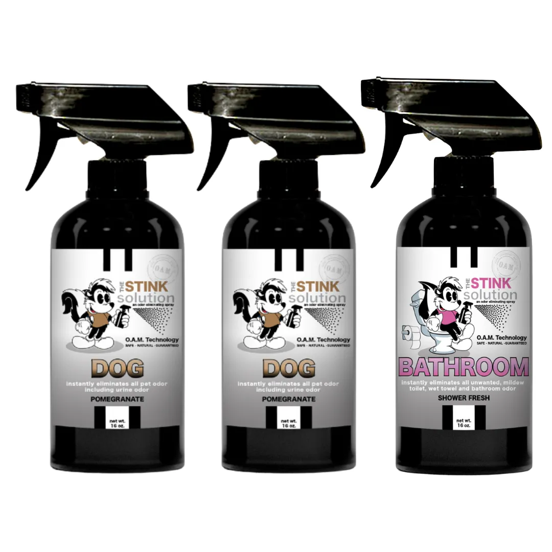 Three Pack - Two Dog Odor Eliminating Sprays   One Spray of Choice 16 oz