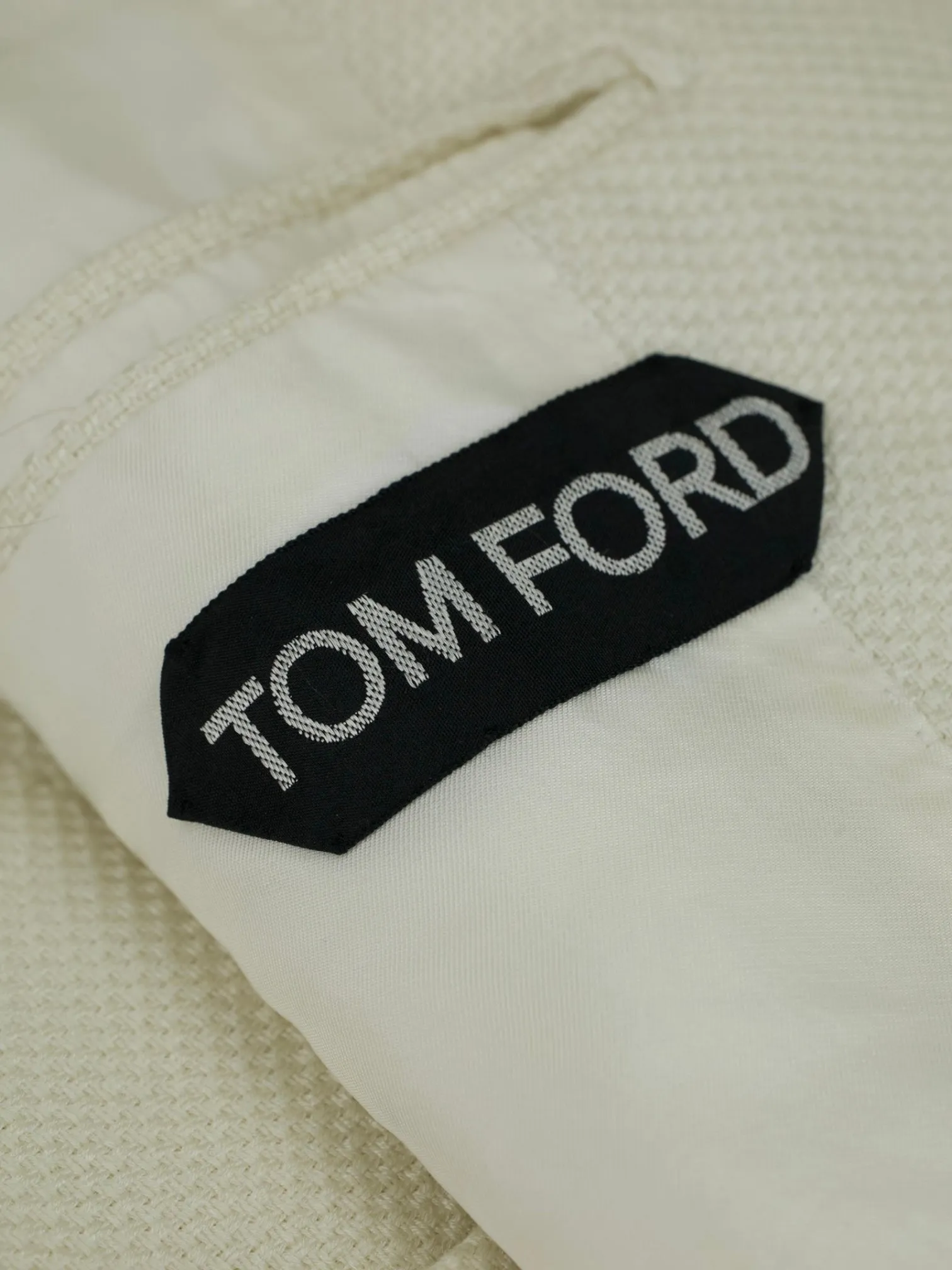Tom Ford Offwhite Silk & Cotton Hopsack O'Connor Jacket