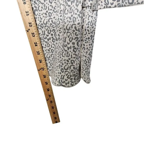 Tommy John Womens Leopard Pajama Set L Soft Modal Blend Long Sleeve Top &amp; Pants