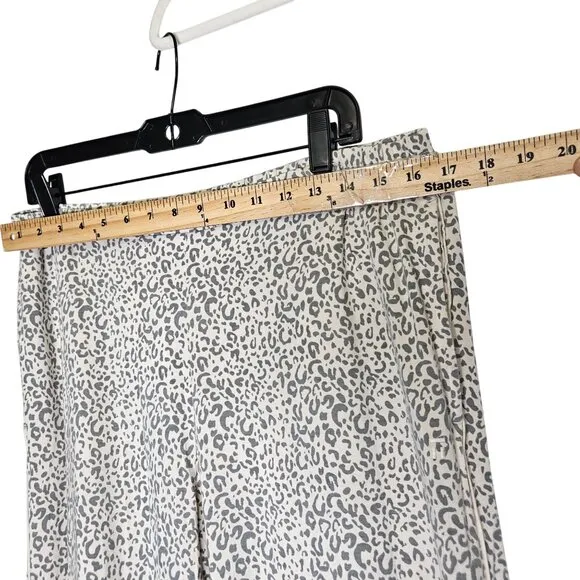 Tommy John Womens Leopard Pajama Set L Soft Modal Blend Long Sleeve Top &amp; Pants
