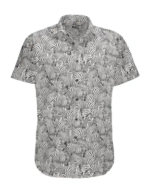 Too Many Lines - Zebra Black 7 Seas Button Up