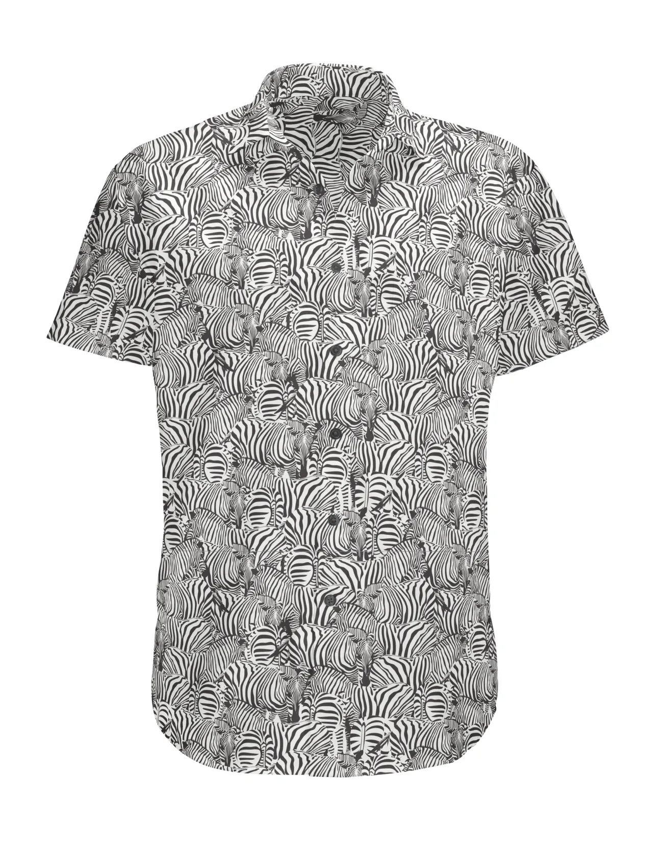 Too Many Lines - Zebra Black 7 Seas Button Up