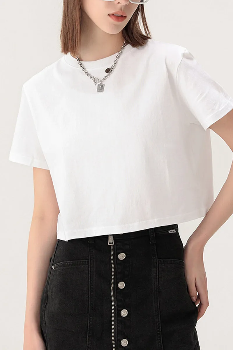 TQ3277 Plain Crop Tee