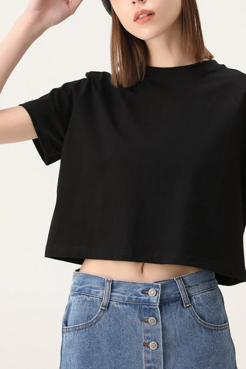 TQ3277 Plain Crop Tee