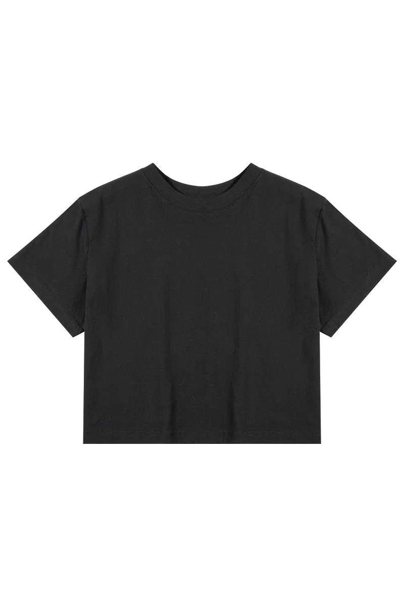 TQ3277 Plain Crop Tee
