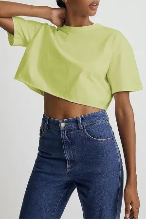TQ3279 Plain Crop Tee