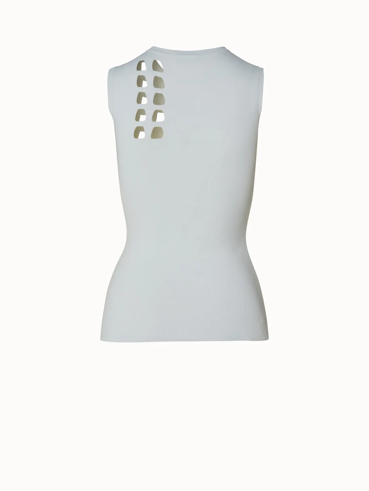 Trapezoid Cutout Sleeveless Knit Pullover