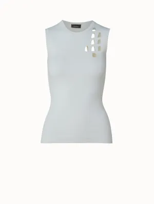 Trapezoid Cutout Sleeveless Knit Pullover
