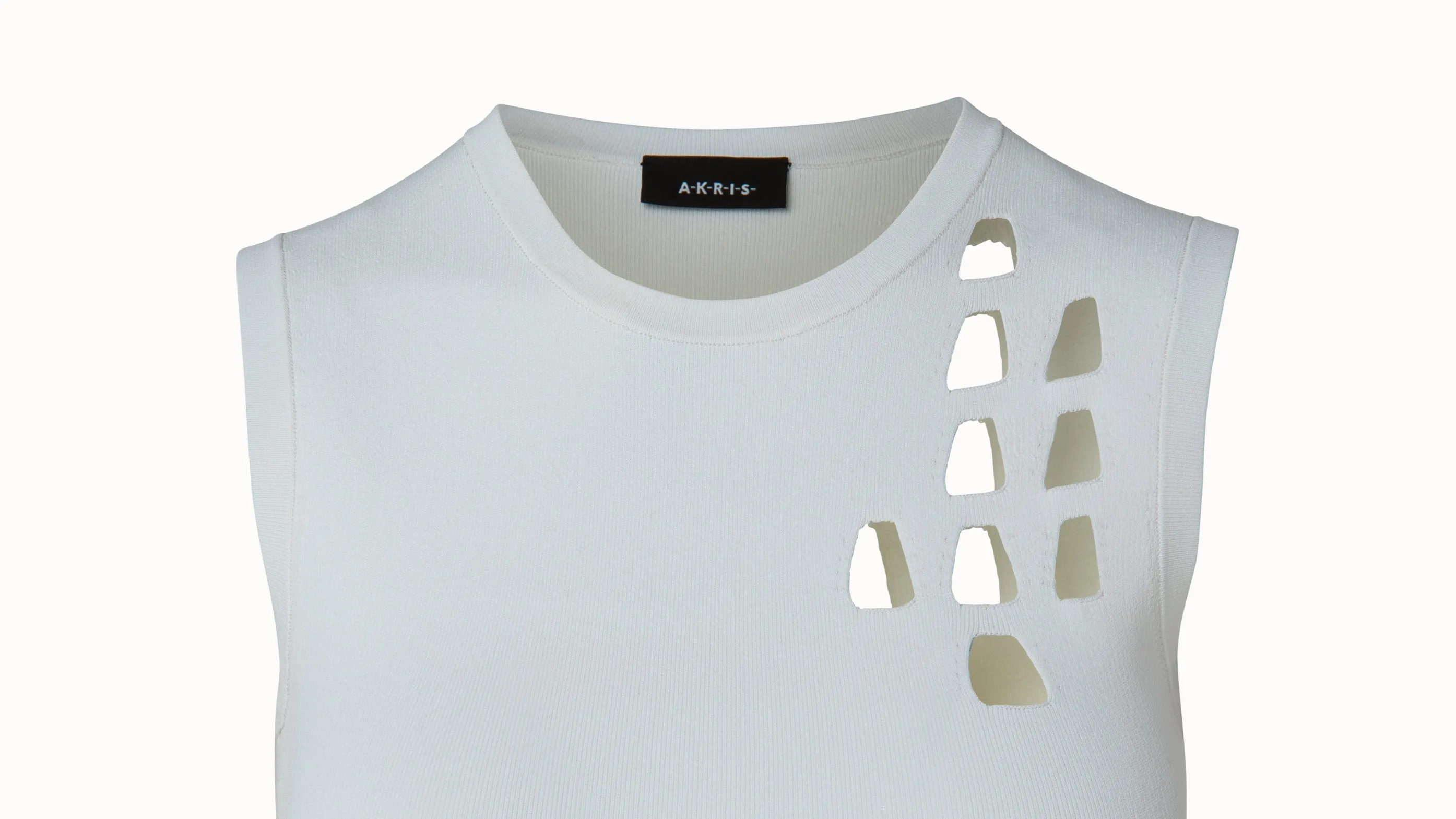 Trapezoid Cutout Sleeveless Knit Pullover