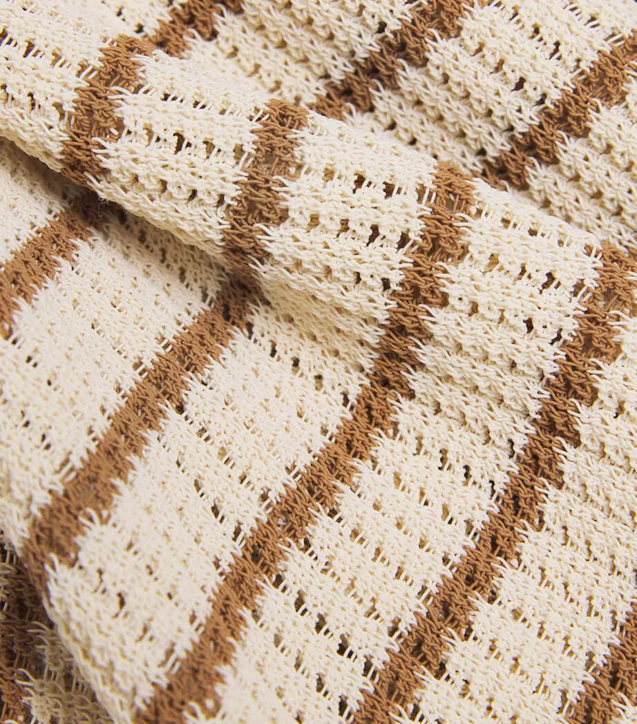 Viola Stripe L/S Polo in Ivory Multi