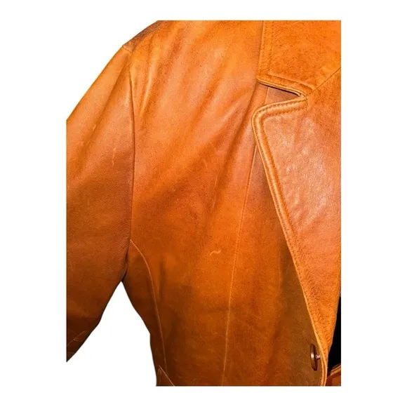 VTG Wilson’s Leathers Carmel 100%leather collared jacket size XL