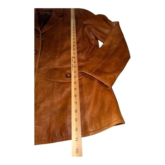 VTG Wilson’s Leathers Carmel 100%leather collared jacket size XL