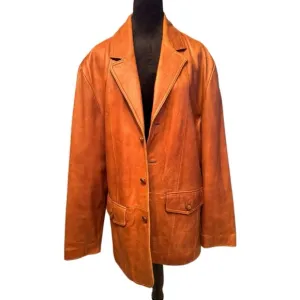 VTG Wilson’s Leathers Carmel 100%leather collared jacket size XL