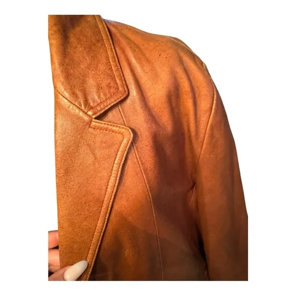 VTG Wilson’s Leathers Carmel 100%leather collared jacket size XL