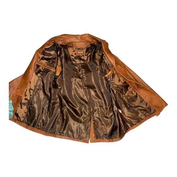 VTG Wilson’s Leathers Carmel 100%leather collared jacket size XL