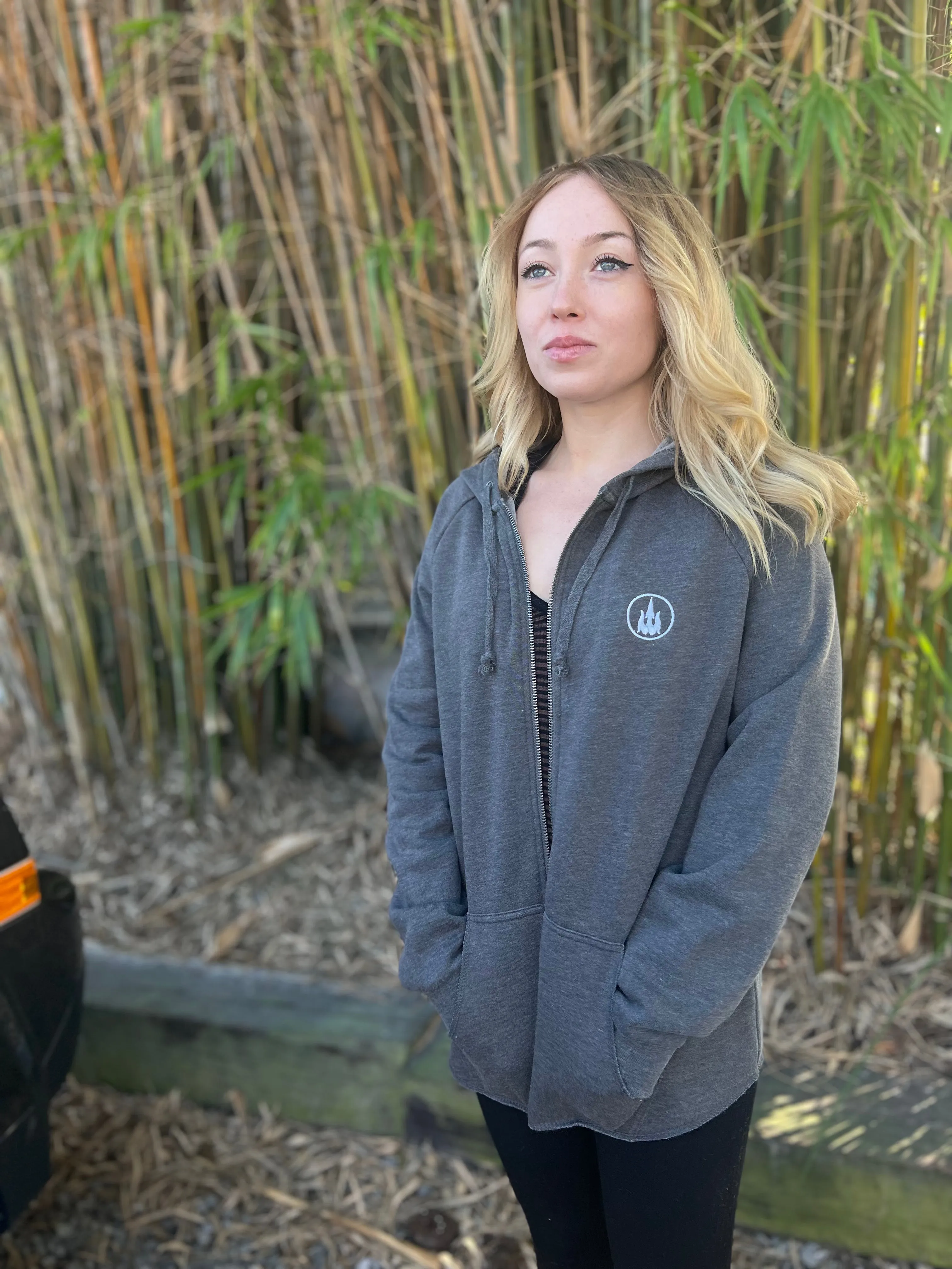WBZ Girls Zip Hoody Circle Embroidered