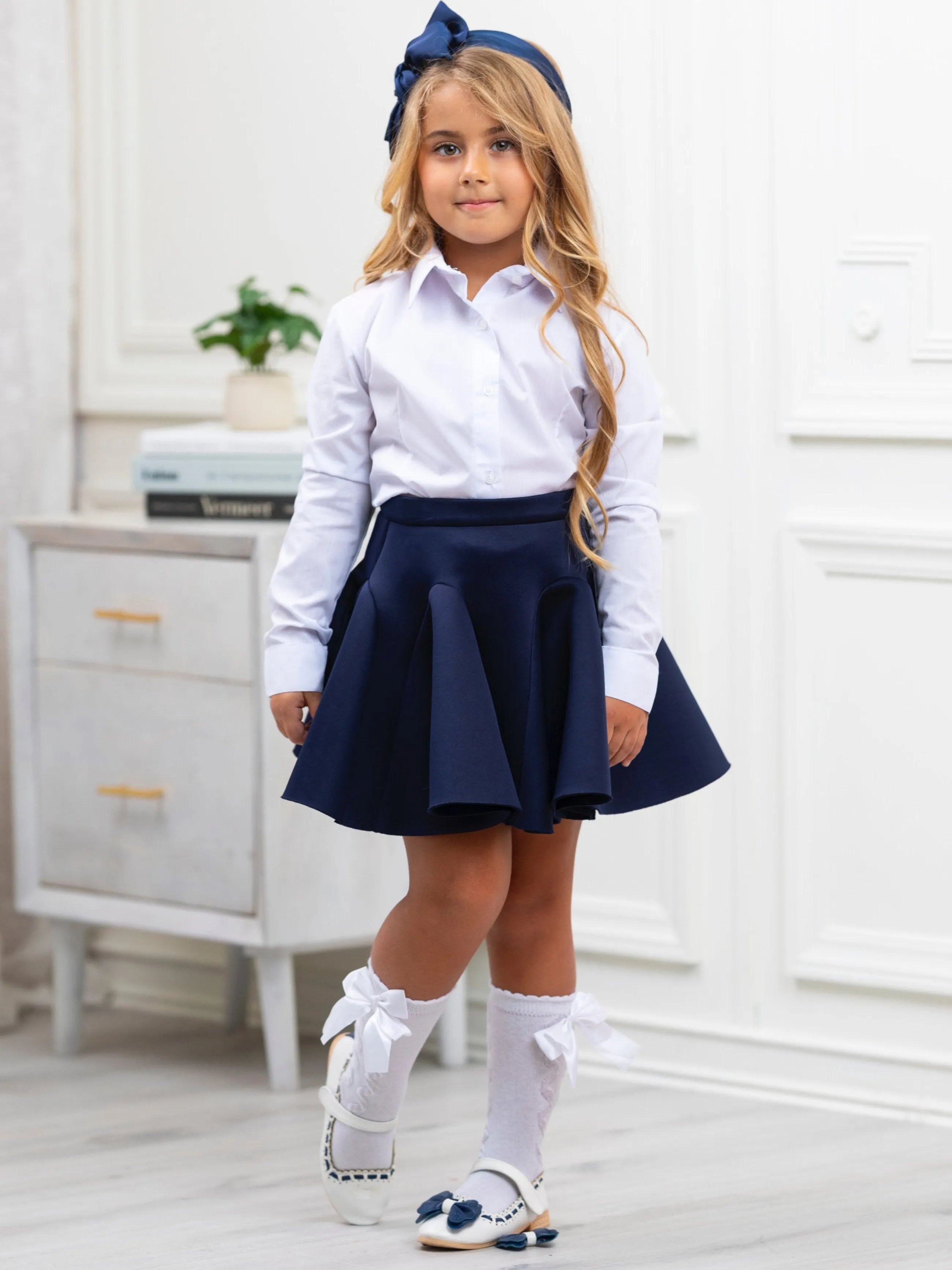 White Collared Dress Shirt by Kids Couture