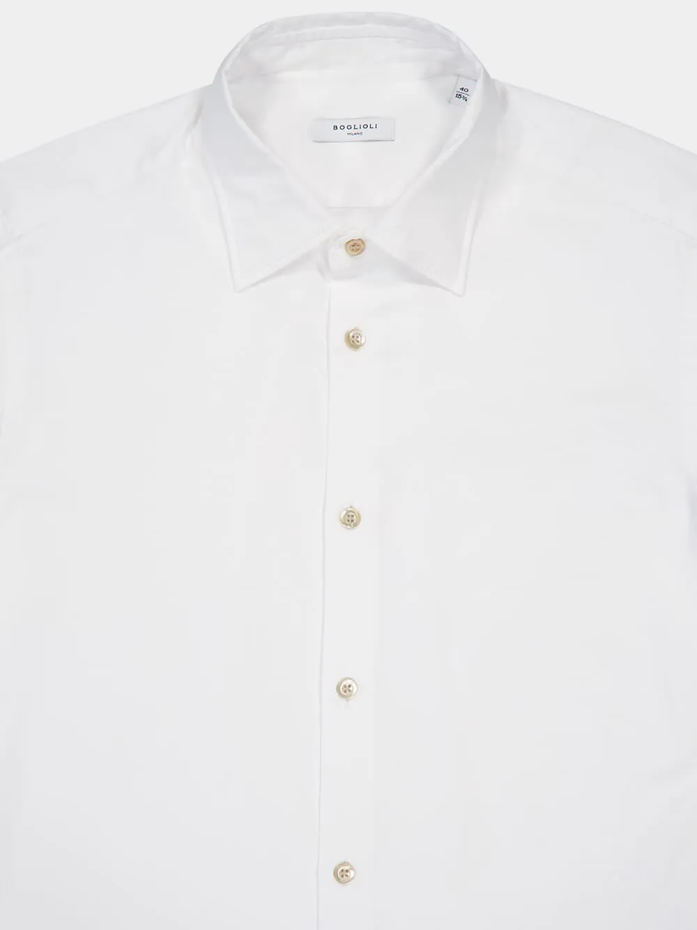 White Cotton Button-Up Shirt