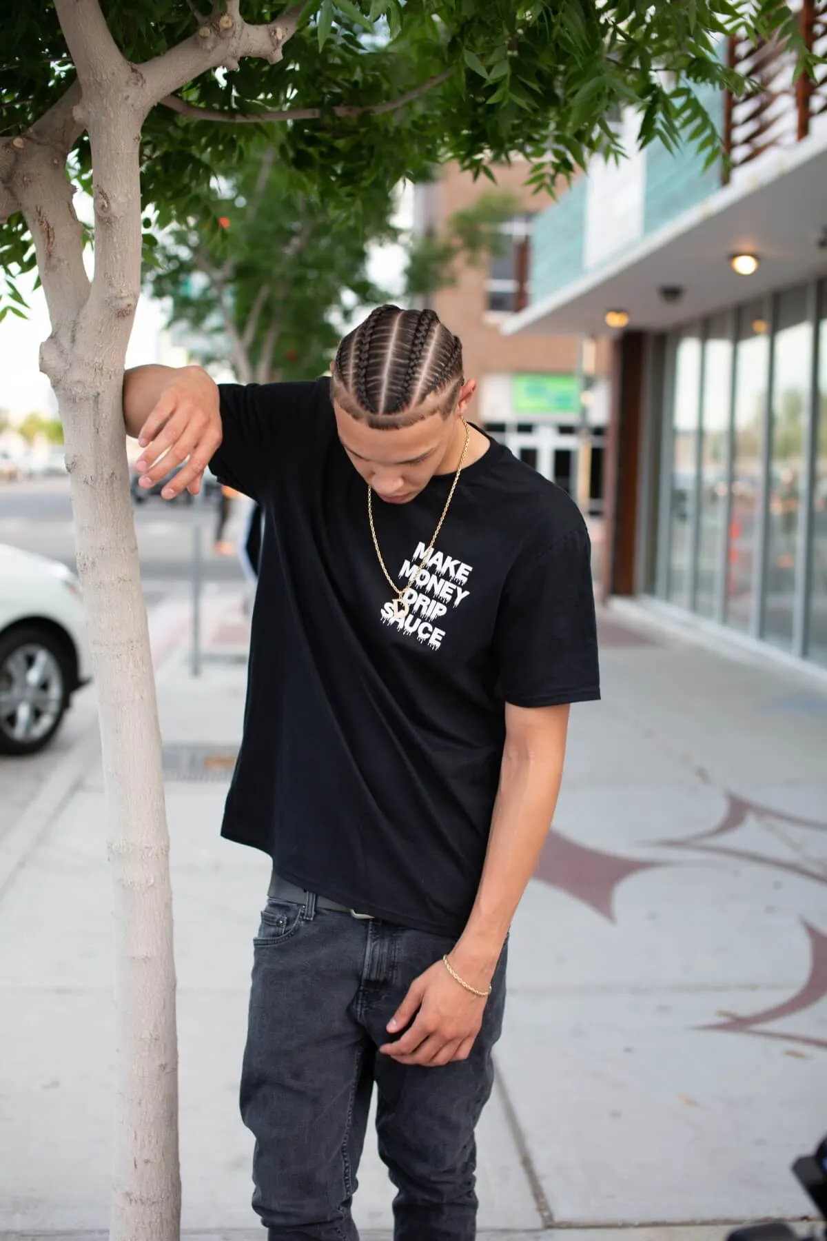 White Make Money Drip Sauce | Black Tee