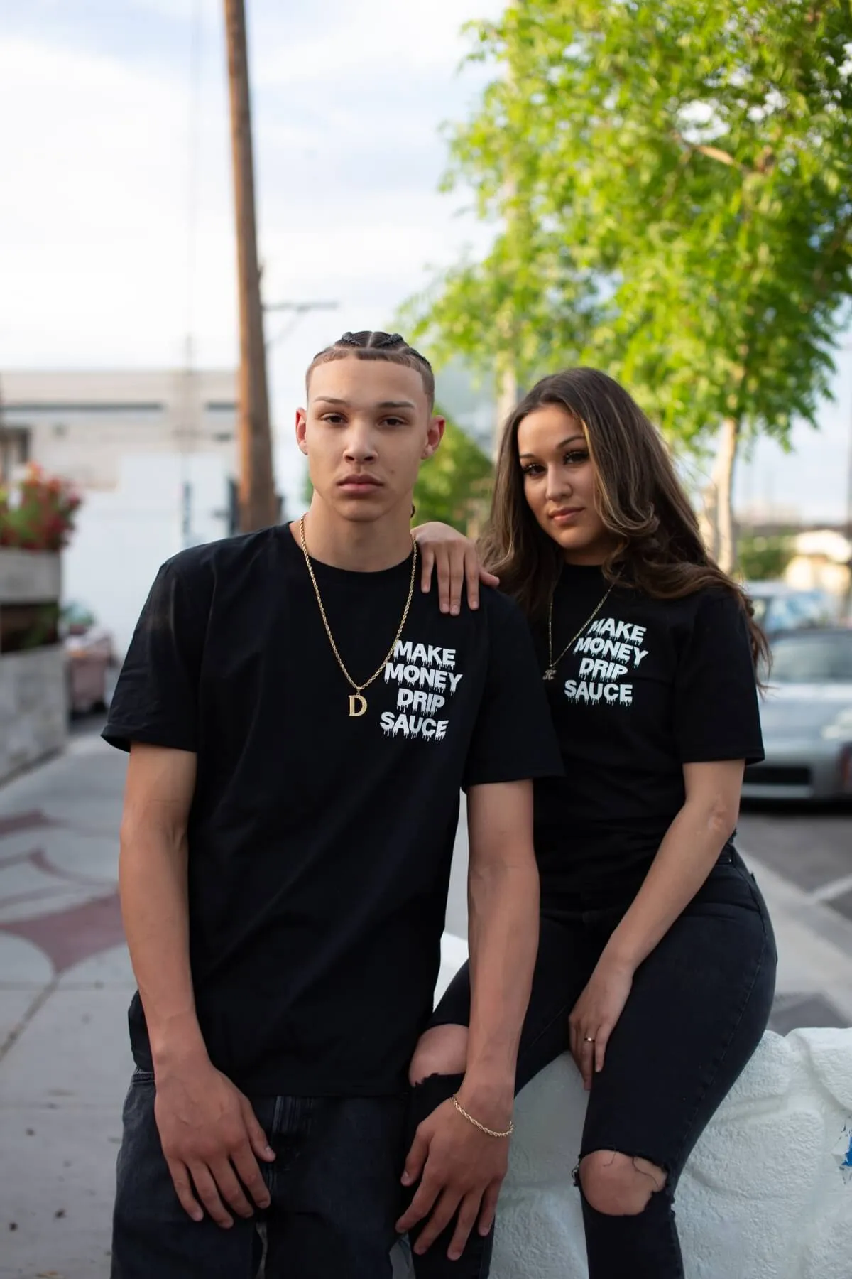 White Make Money Drip Sauce | Black Tee