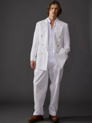 White Seersucker Avalon Double Breasted Suit