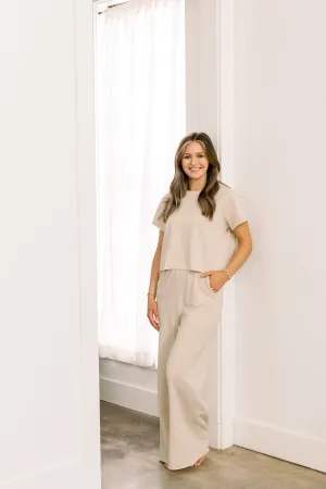 Wide Leg Pants and Top Set