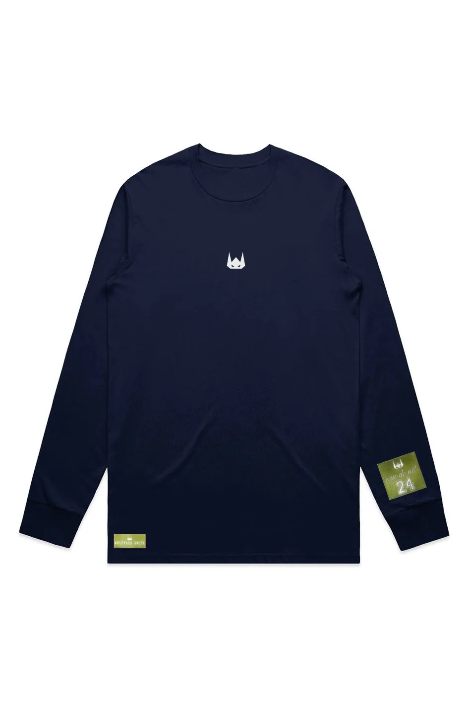 WOLFPACK UNLTD "STATEMENT" LIGHTWEIGHT TEE L/S EMBROIDERED LOGO | NAVY BLUE